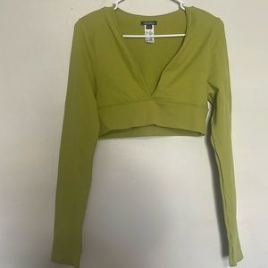 Wild Fable Green Crop V-Neck
